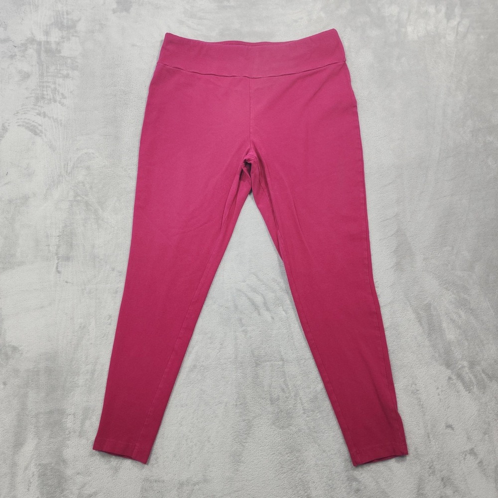 Terra & Sky Leggings Womens 0X Pink Mid Rise Ankle Stretch Pull On Casual Jersey